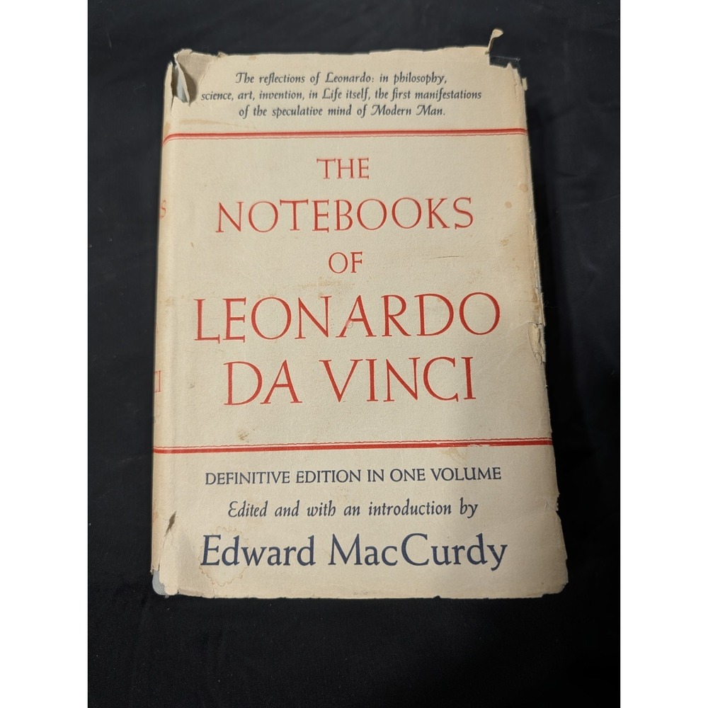1955 The Notebooks of Leonardo Da Vinci Edward MacCurdy One Vol HC George Brazil